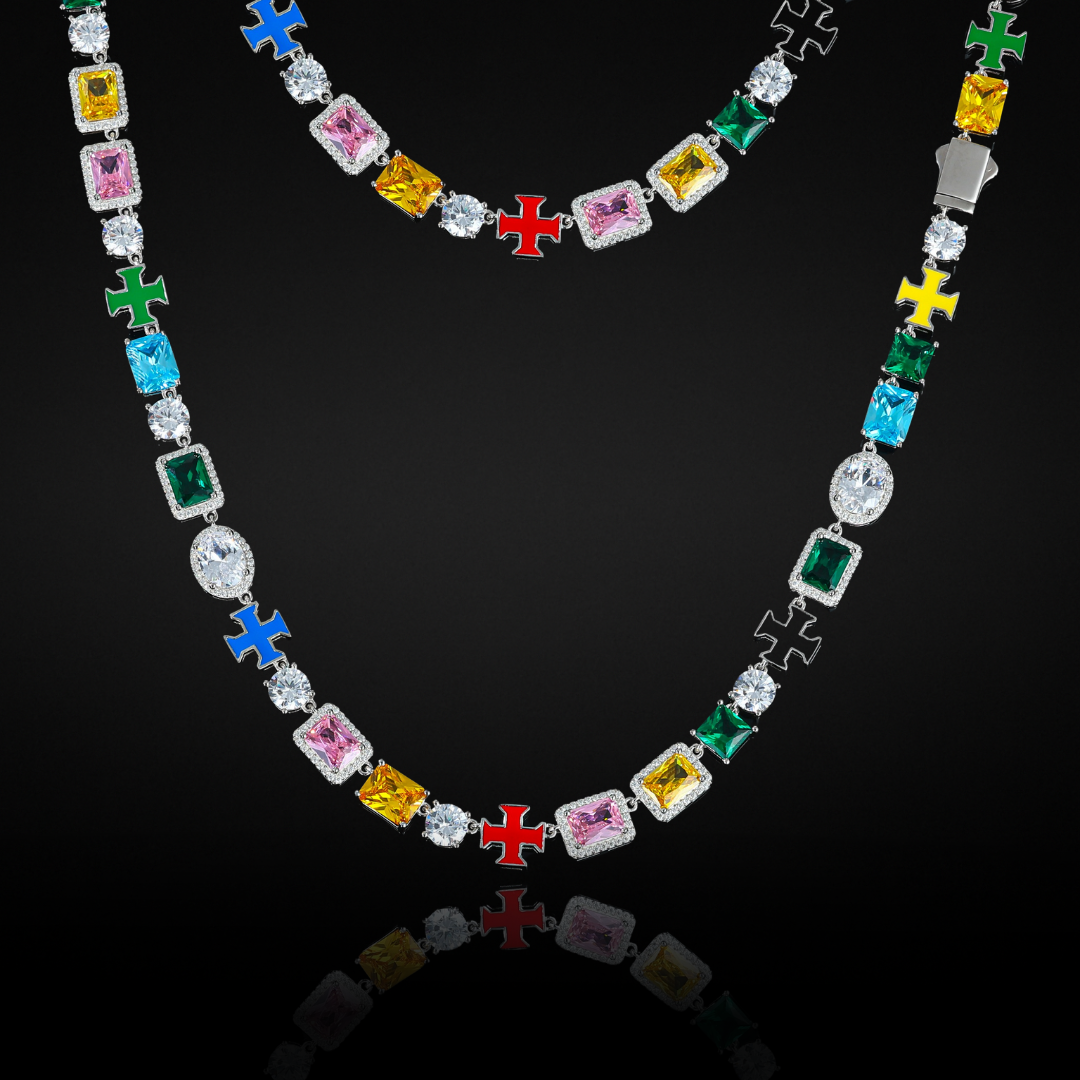 Cross & Gemstones Chain