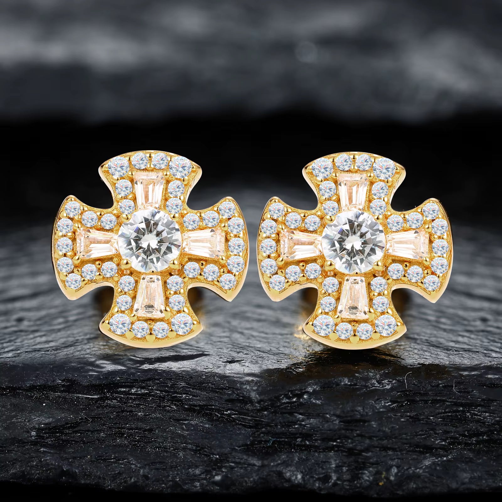Croix Icone Studs
